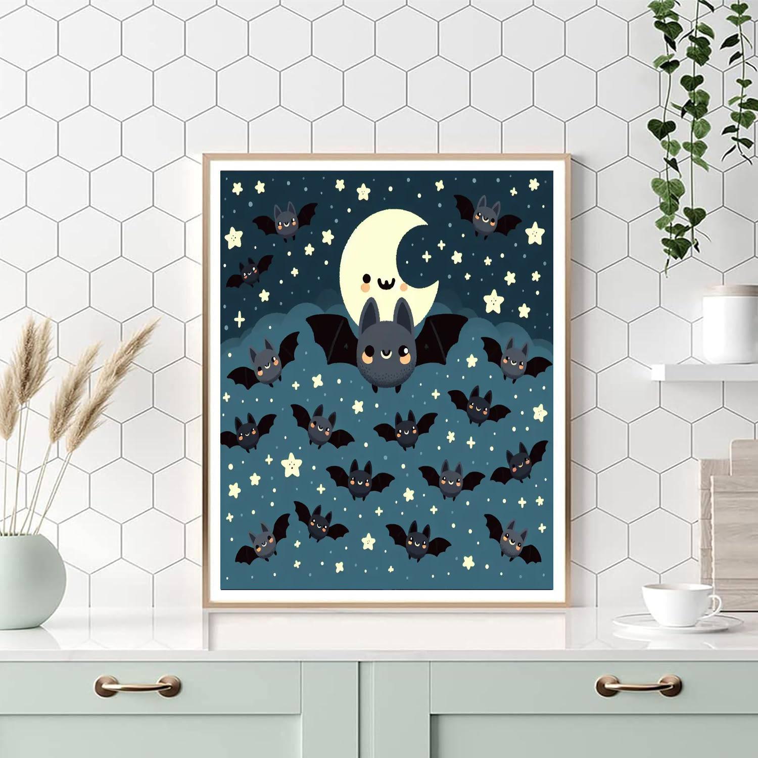 Bubbling Bats Paint By Numbers Art