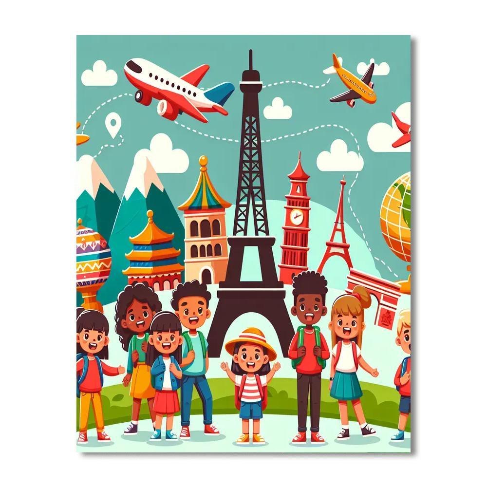 World Travel Wonders Number Painting