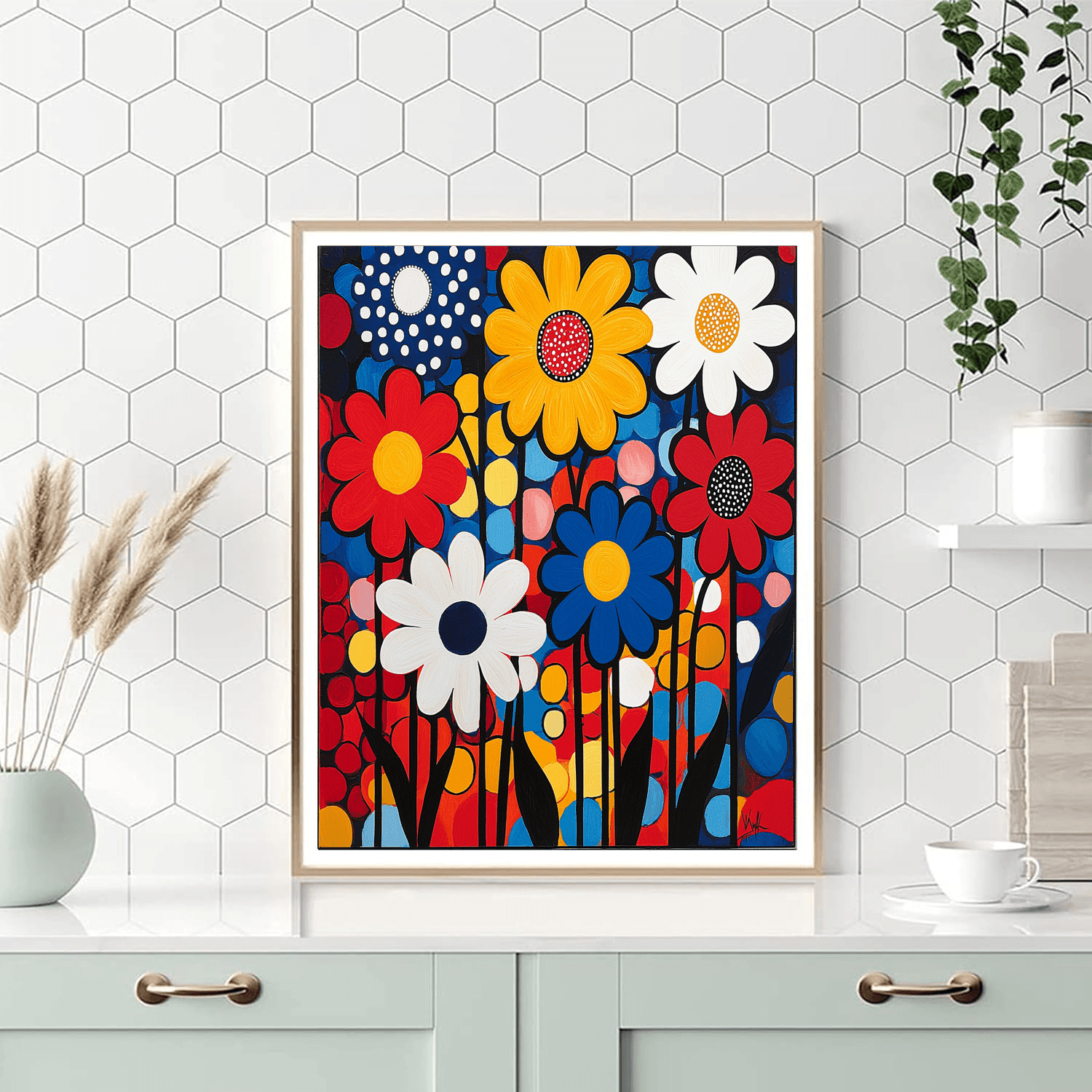 Haring Inspired Funky Flora  Paint By Number