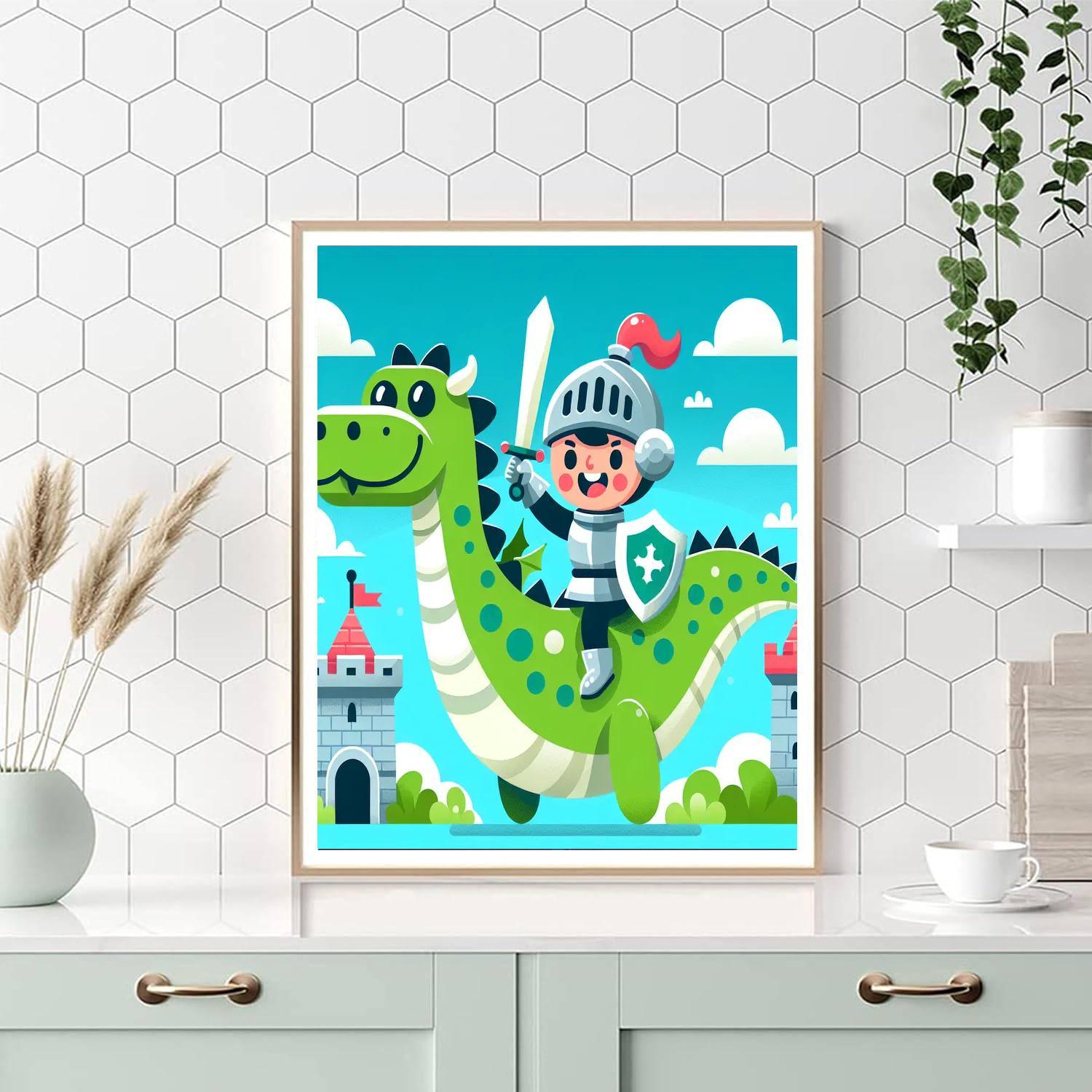Friendly Dragon Quest DIY Paint By Numbers