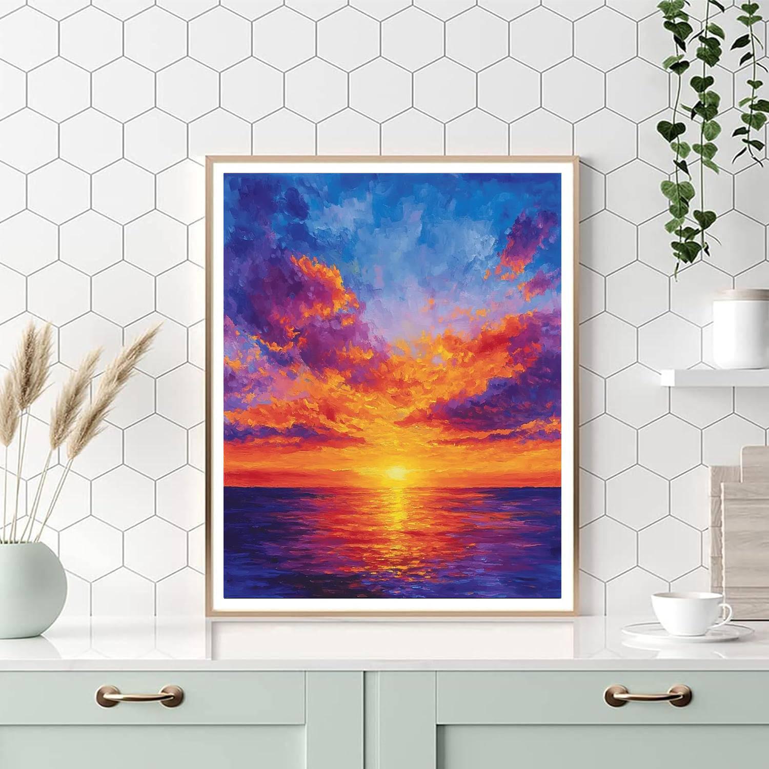 Gerhard Richter Inspired Prismatic Sunset  Paint By Number