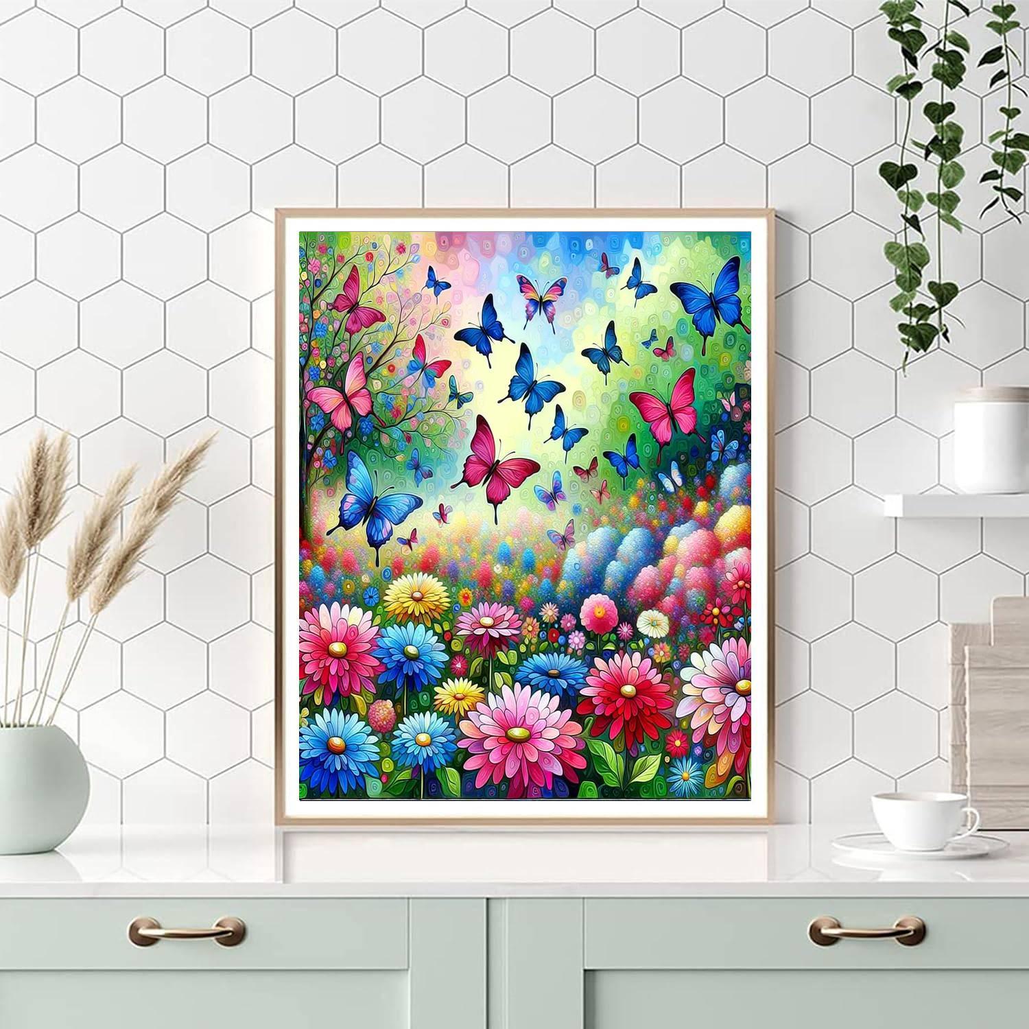 Vibrant Butterfly Paradise Paint By Numbers Art