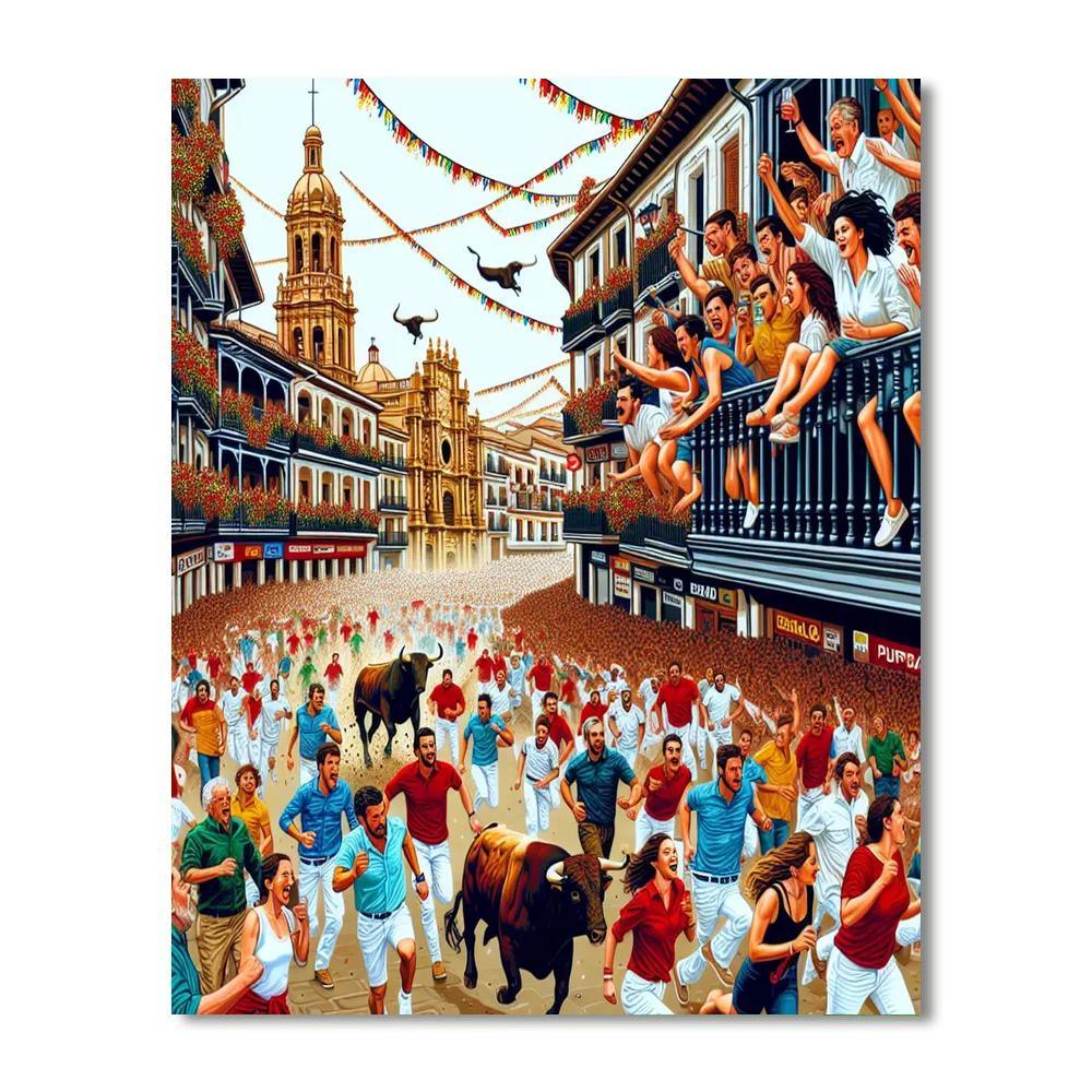 Festival Of San Fermín - Pamplona, Spain Paint By Number