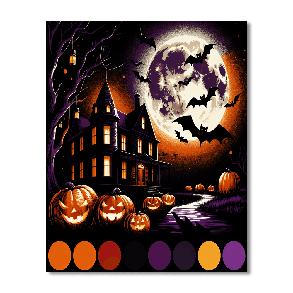Halloween Spectacle Paint By Numbers Art