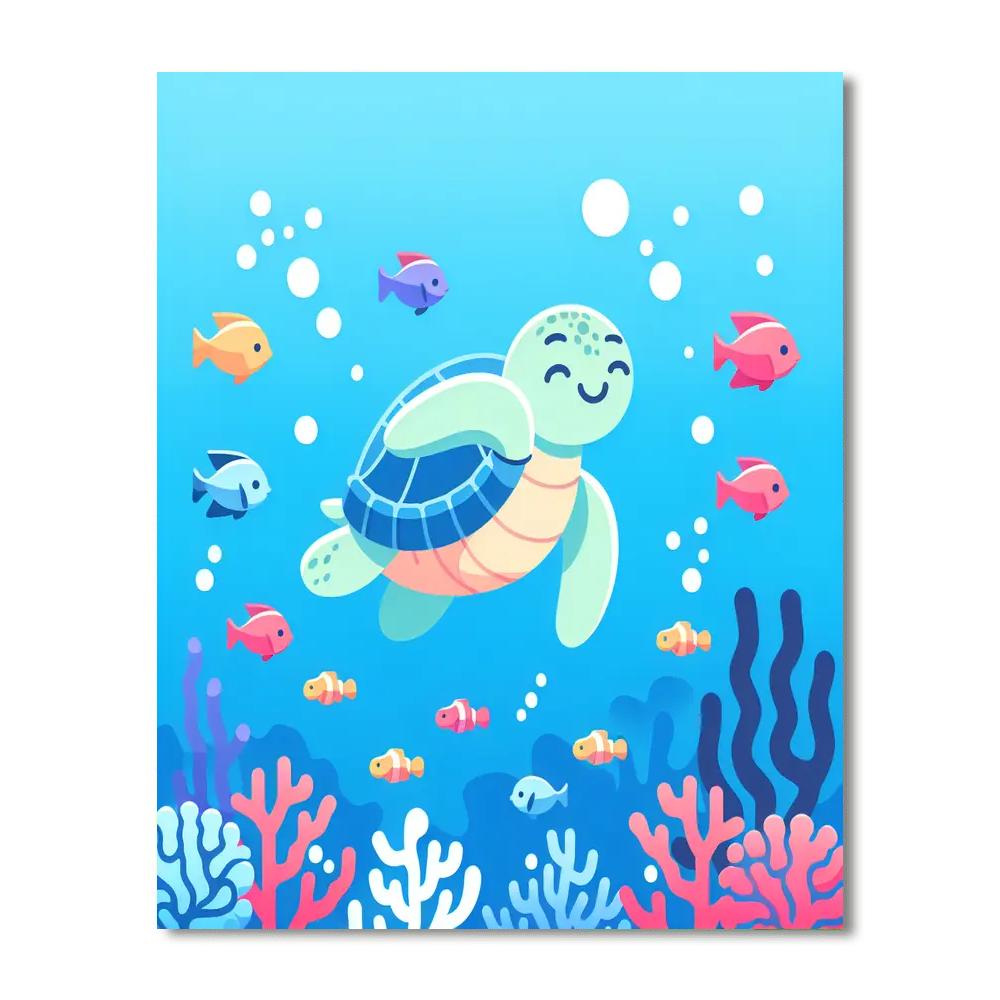 Colorful Sea Turtle Voyage Paint By Color