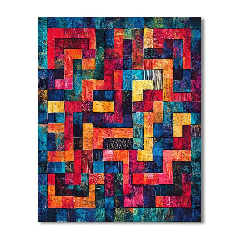 Paul Klee Inspired Colorful Labyrinths  Painting Number Kit