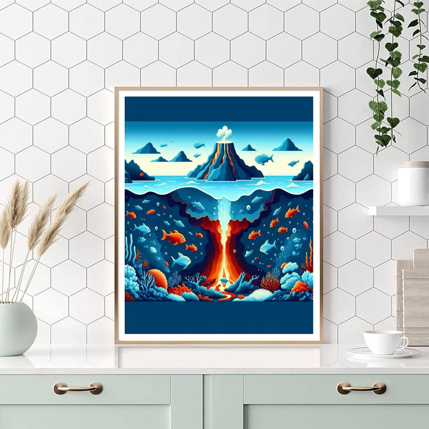 Undersea Volcano Exploration Paint By Color