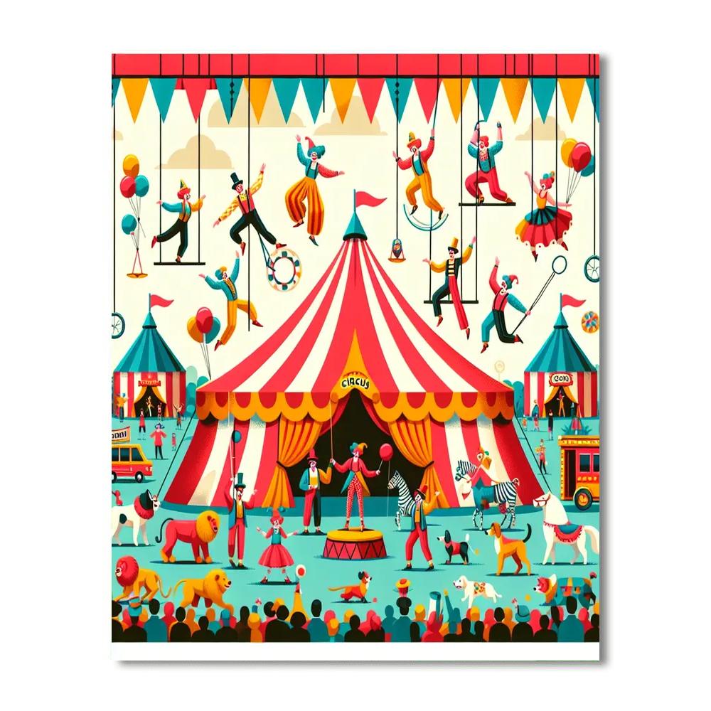 Circus Performers Gala Painting By Numbers Kit