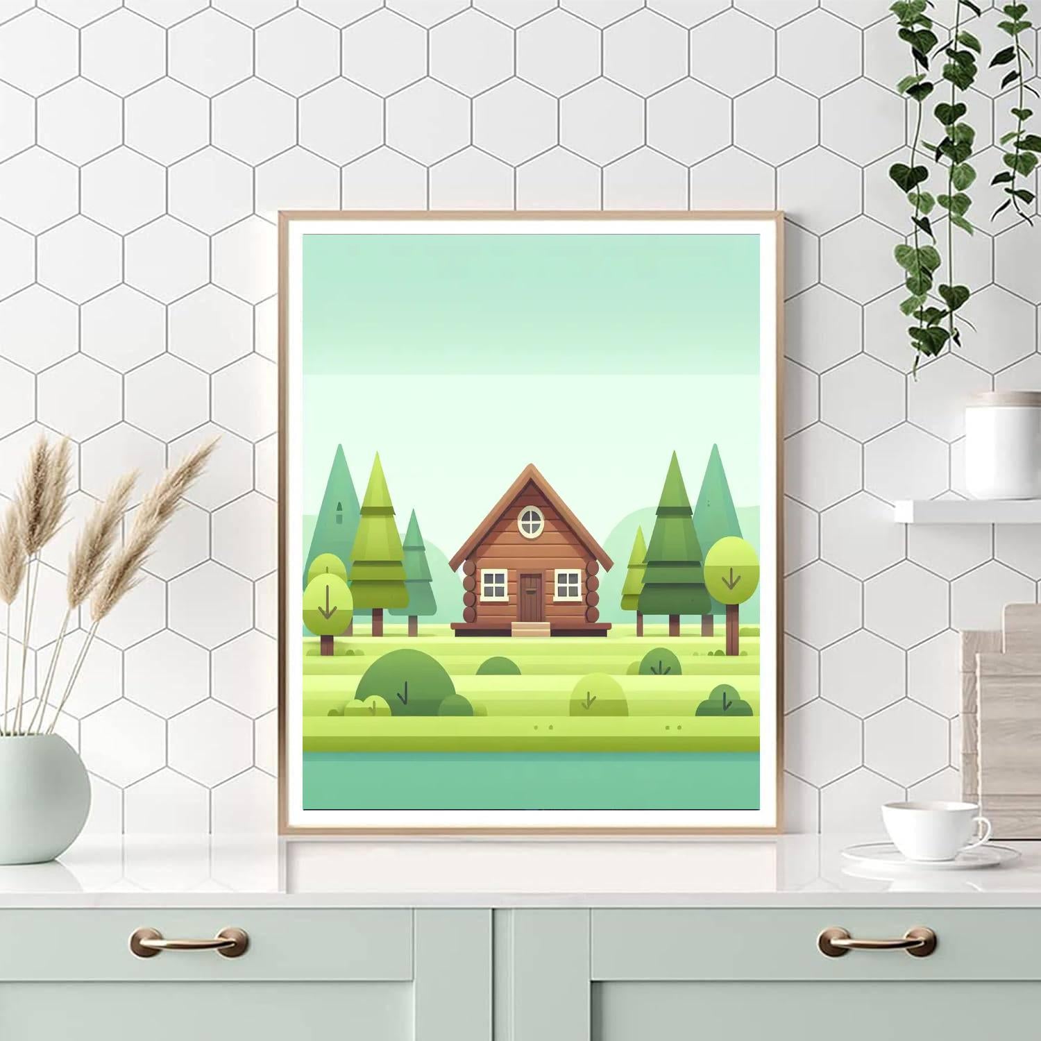 Cozy Country Cabin Paint By Numbers Art