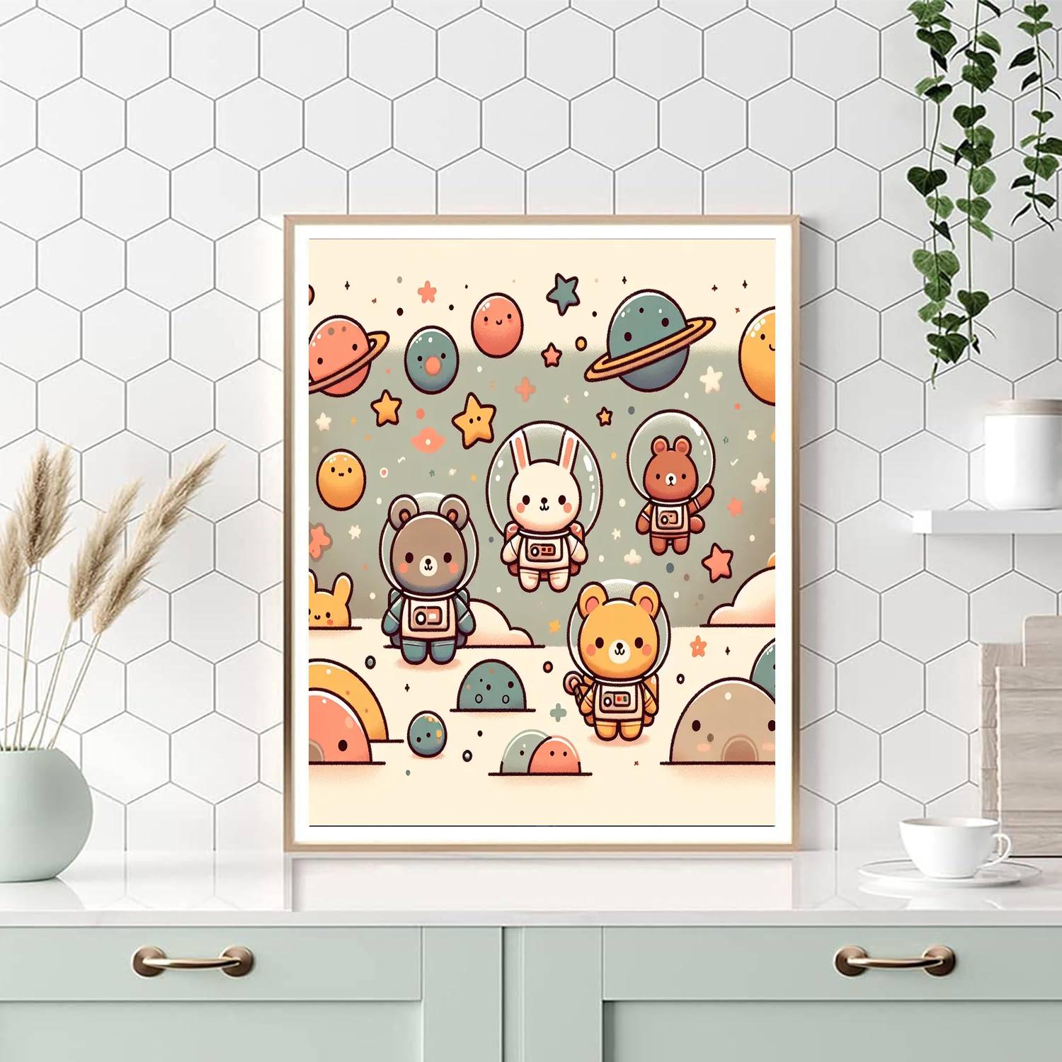 Cosmic Critter Voyage Paint By Numbers Art