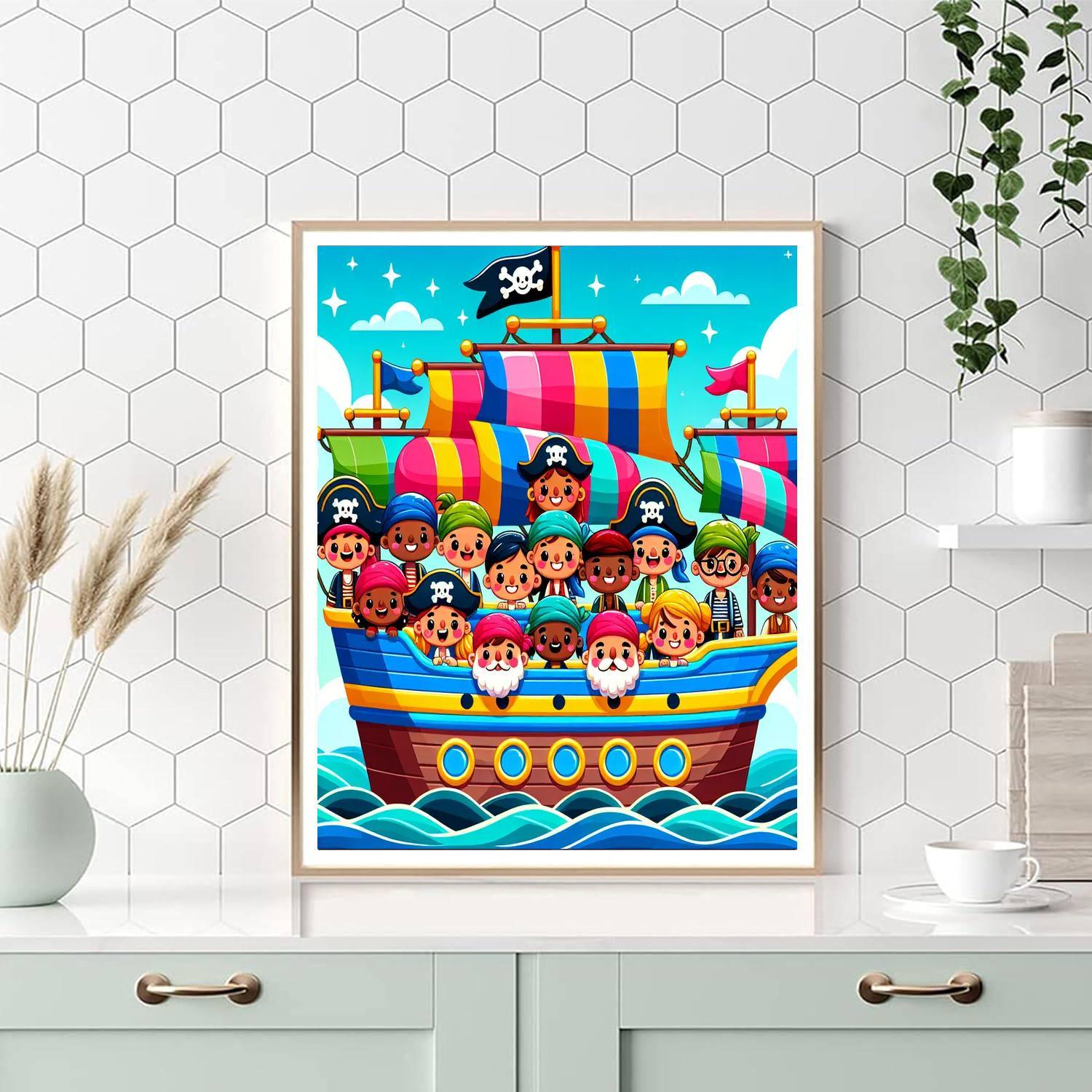 Pirate's Ocean Voyage Paint By Numbers Art