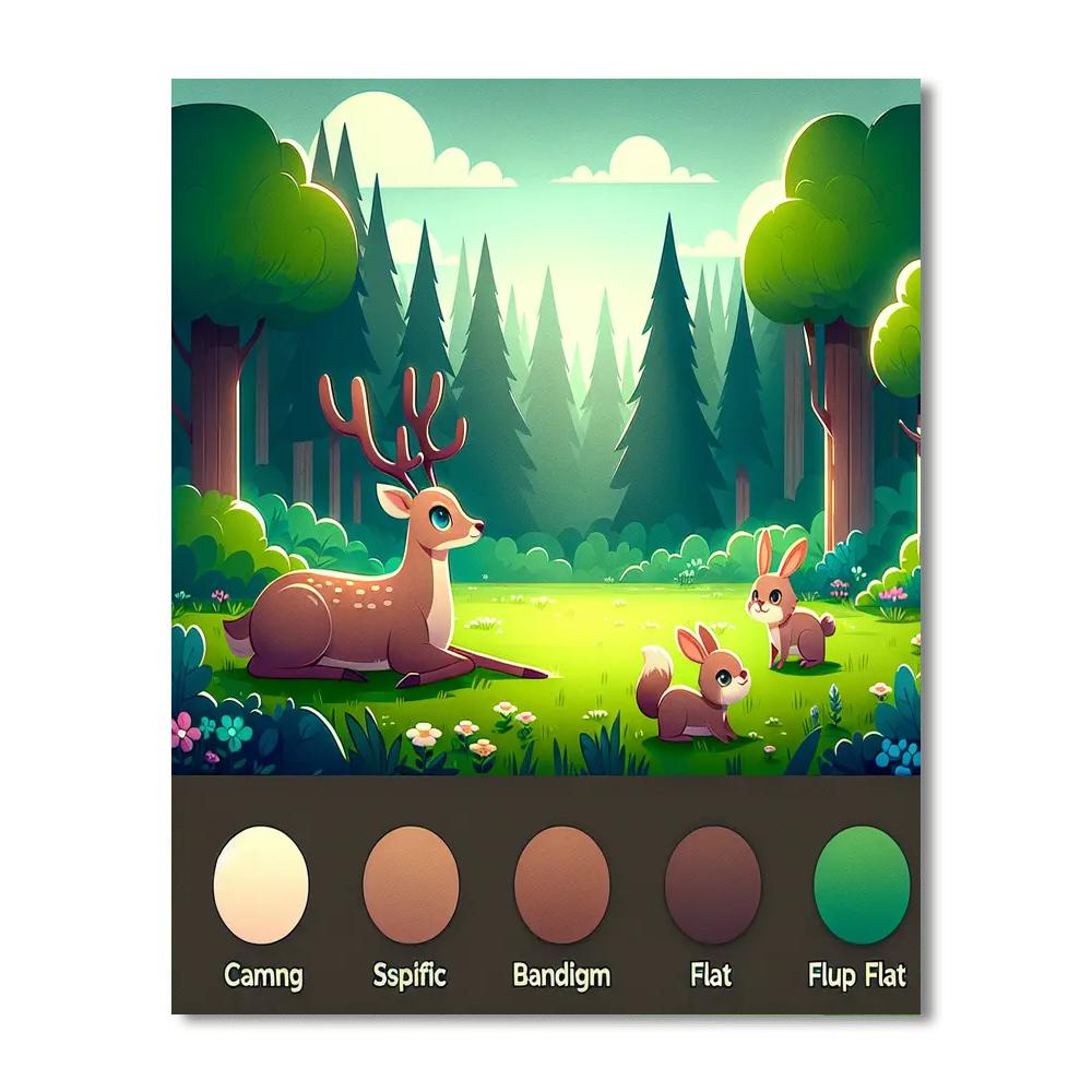 Forest Animal Gathering Painting By Numbers Kit