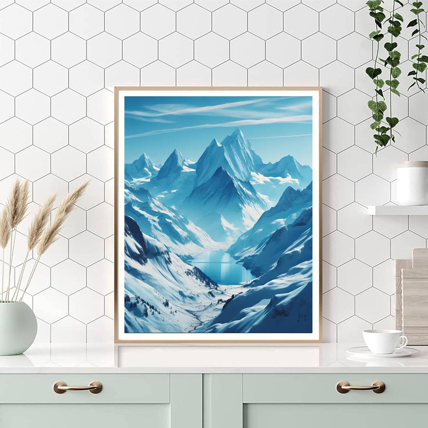 Snowy Alpine Tranquility Numbered Painting Kits