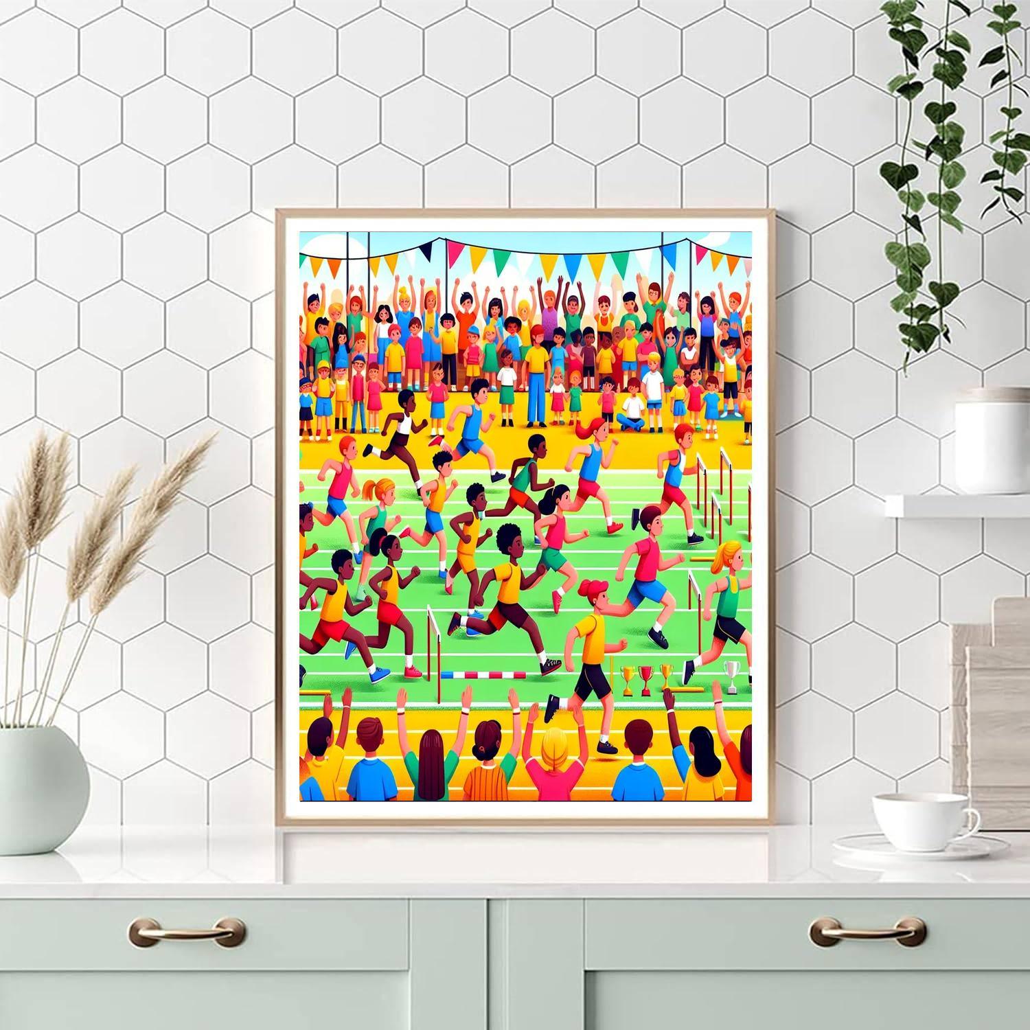 Dynamic Sports Day Painting By Numbers Kit