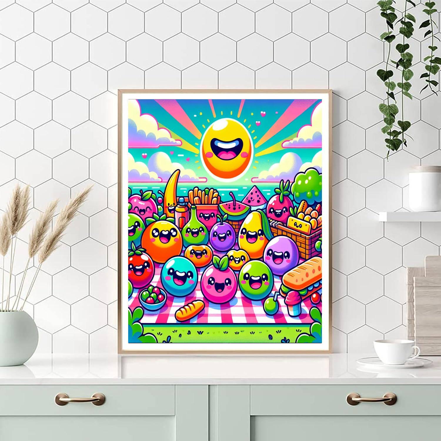 Adventure With Kawaii Food Characters Paint By Number