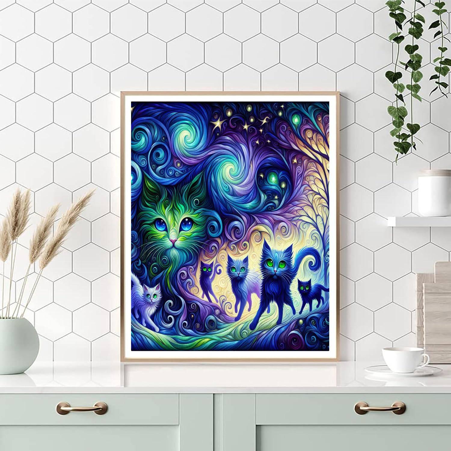 Enchanting Feline Odyssey Numbered Painting Kits