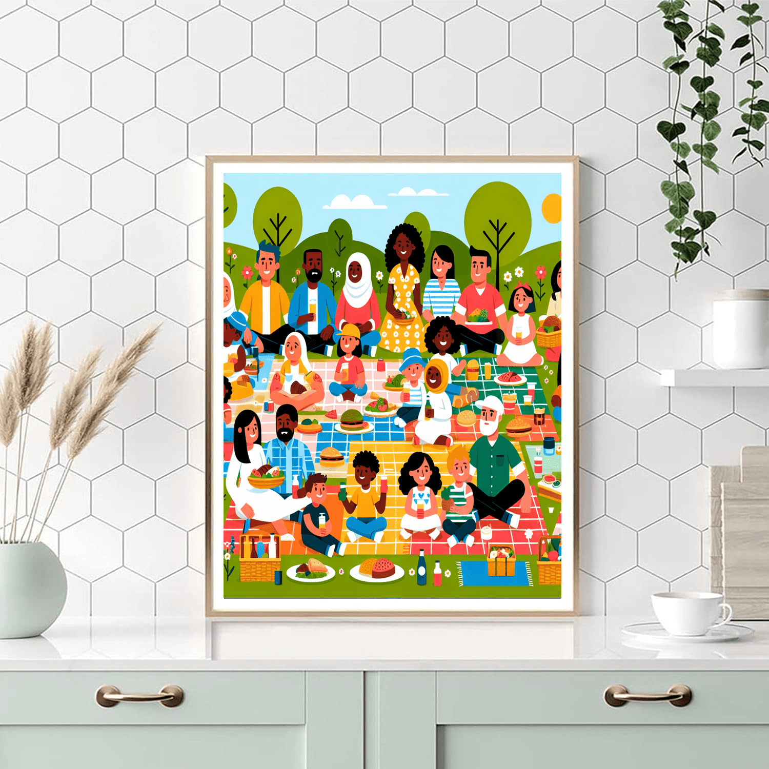 Lively Summer Picnic Number Painting
