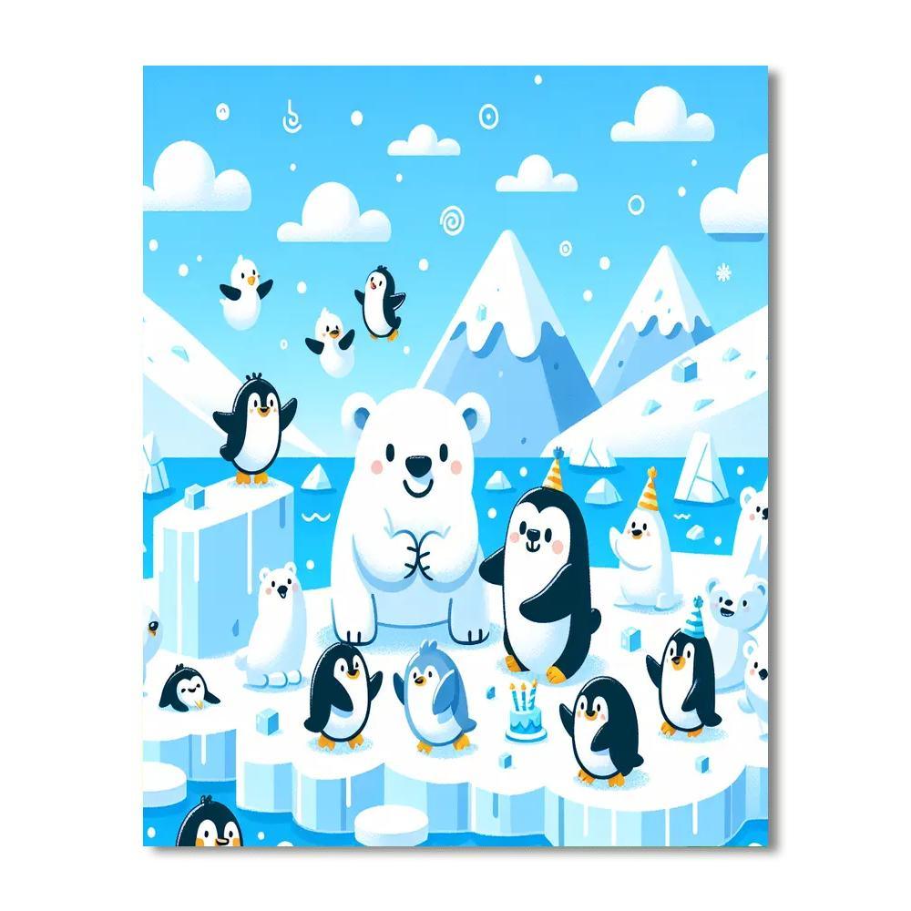 Arctic Friends Ice Party Painting By Numbers Kit