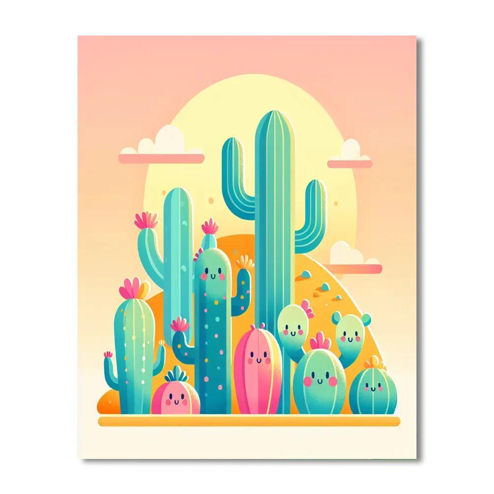Cheerful Cactus Patch DIY Paint By Numbers