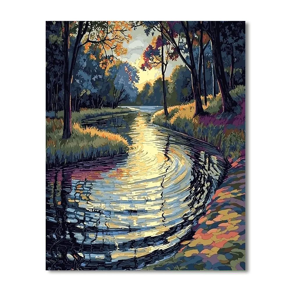 Georges Seurat Inspired Moonlit Lagoon Serenity  Numbered Painting Kits