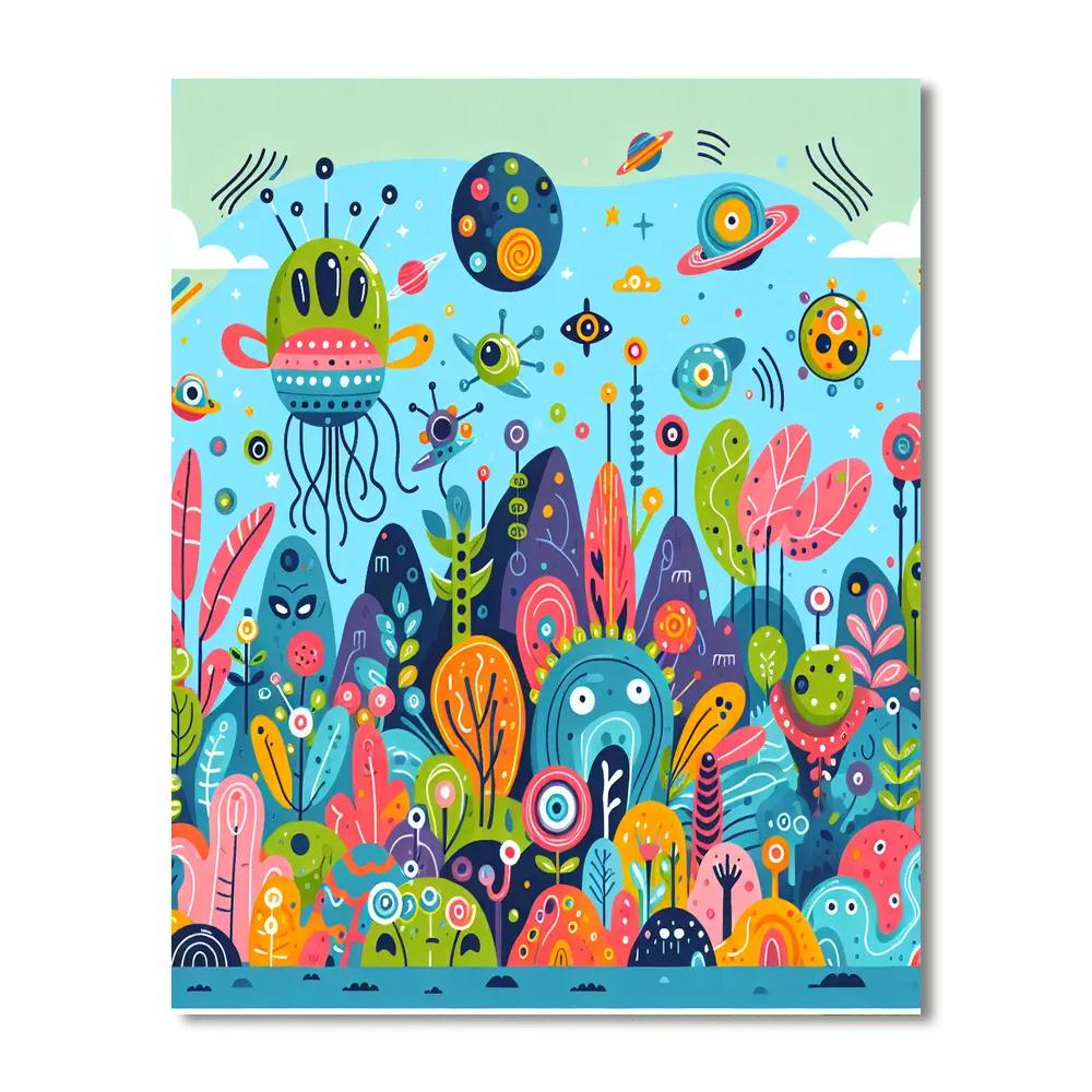 Imaginative Outer Worlds Number Painting