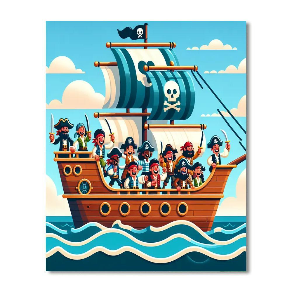 Pirate Ship Spectacle Paint By Color