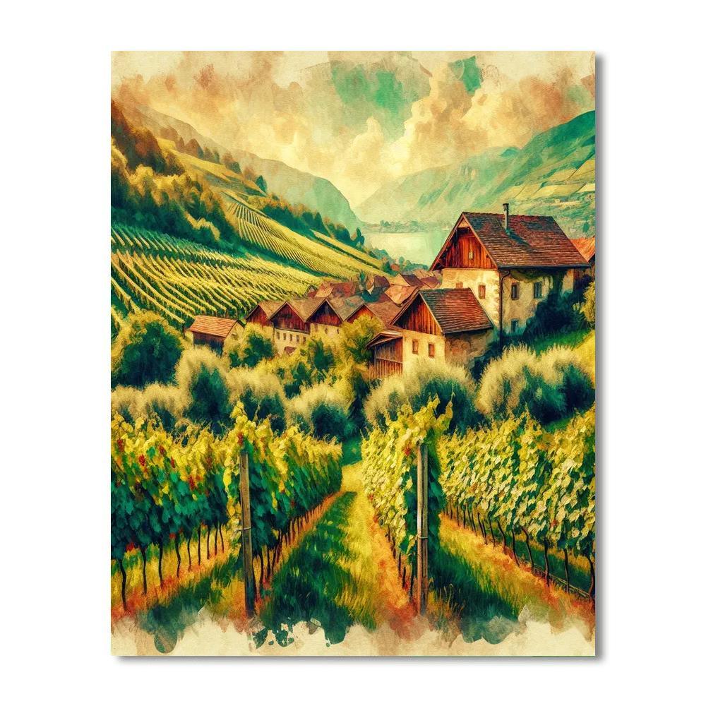 Picturesque Vineyard Stroll Numbered Painting Kits