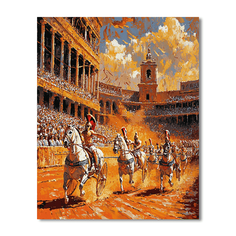 Jean-Léon Gérôme Inspired Historical Chariot Race  Paint By Numbers