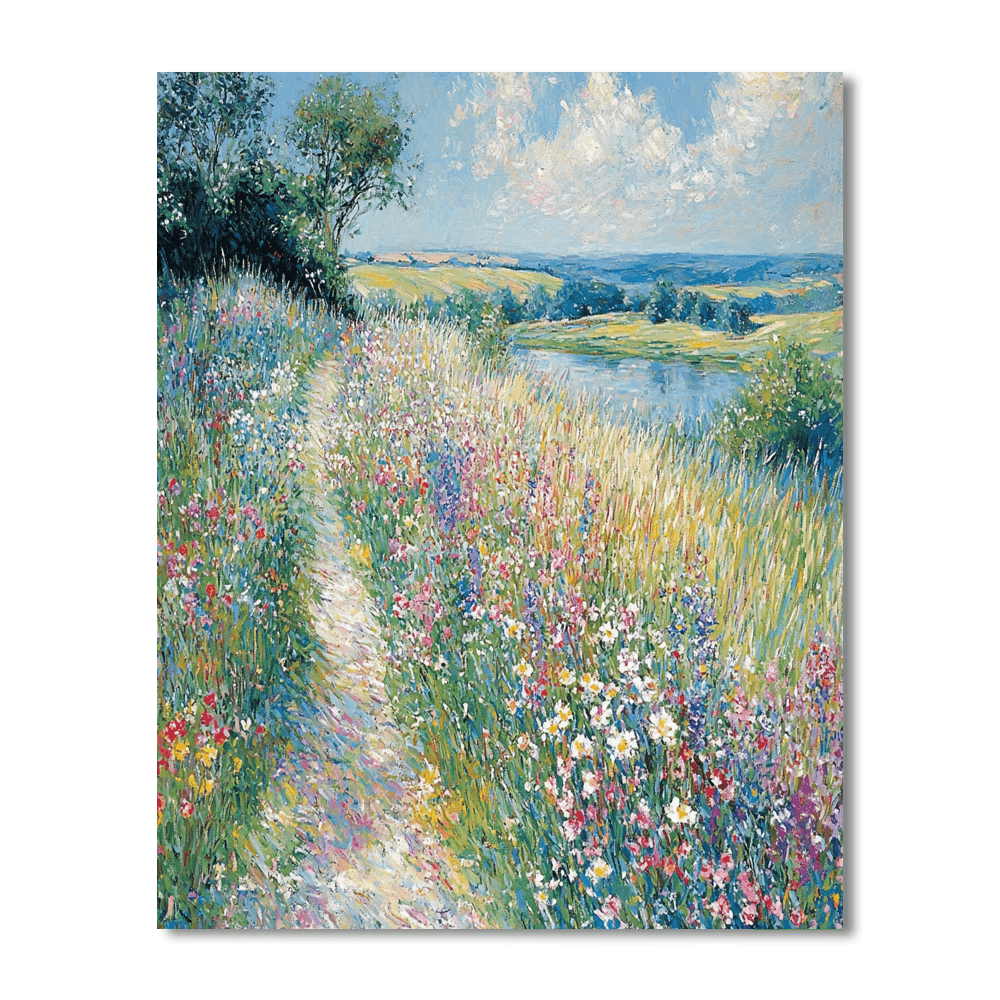 Claude Monet Inspired Enchanted Meadow  Paint By Color