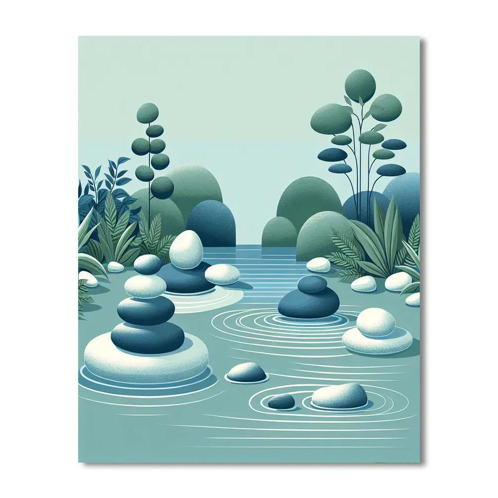 Serene Asian Zen Garden DIY Paint By Numbers