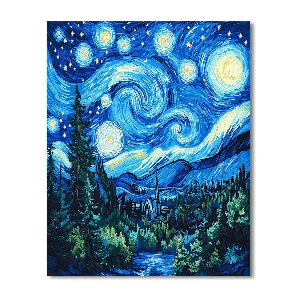 Vincent Van Gogh Inspired Starry Forests In Van Gogh Style  Paint By Number