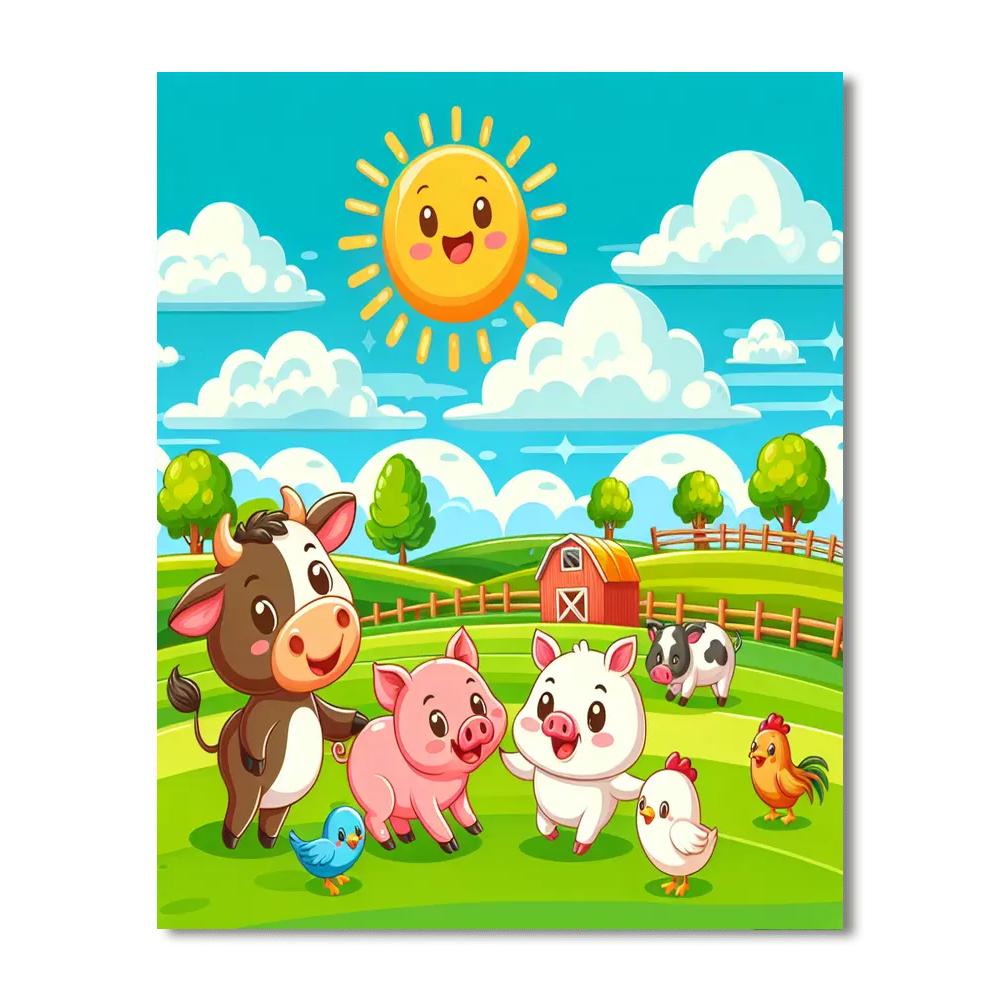 Jolly Farm Adventures Paint By Numbers Art