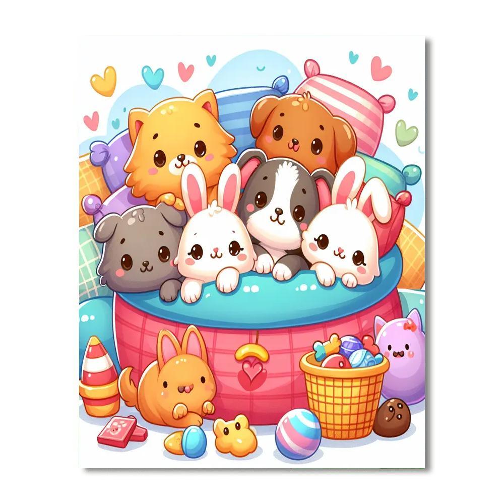 Cuddle Up With Critters Paint By Numbers
