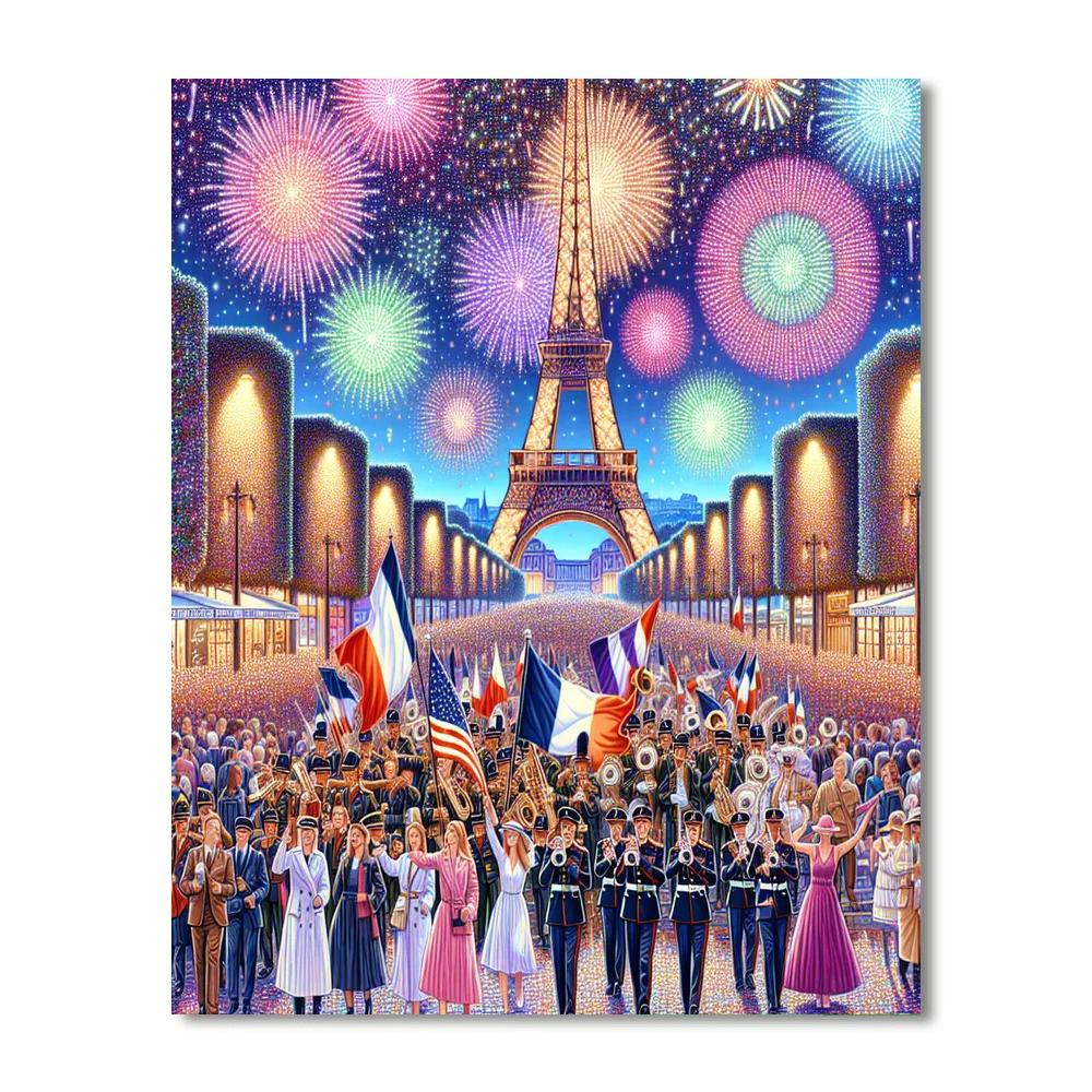 Bastille Day Celebrations - France Painting By Numbers Kit