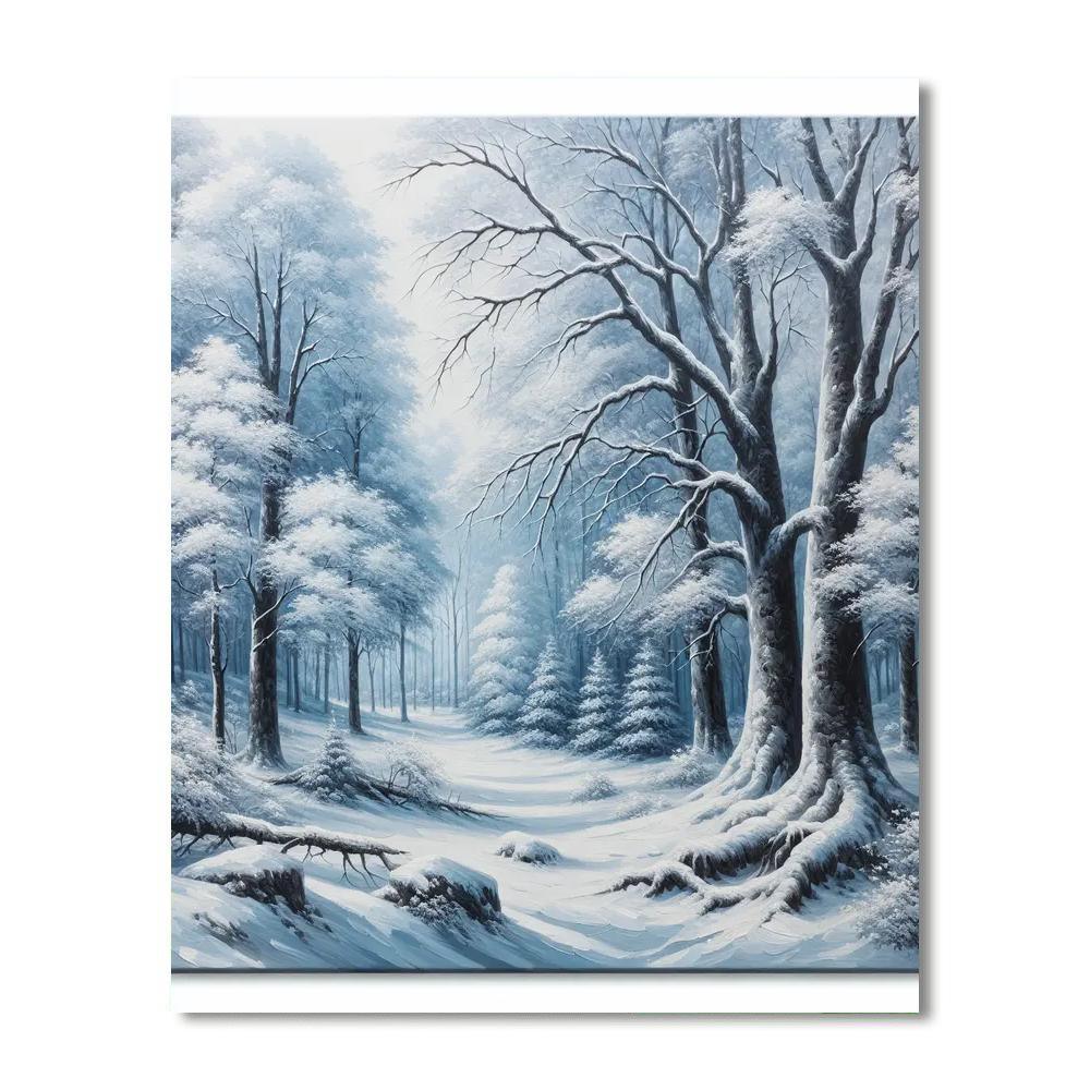 Snowy Woodland Number Painting