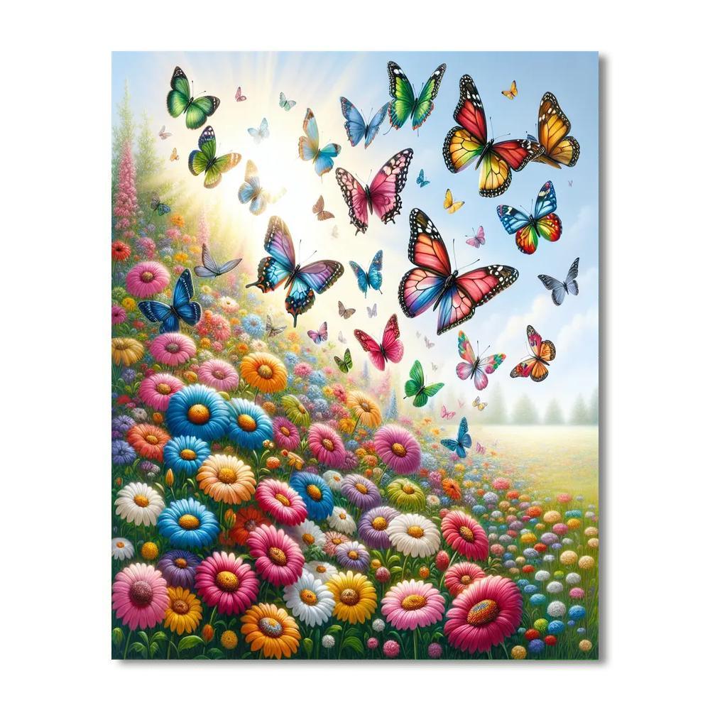 Dancing Butterflies In The Meadow Paint By Number