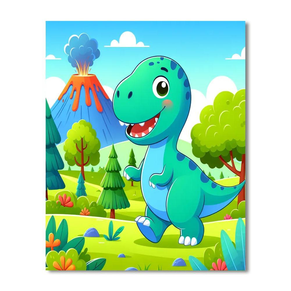 Adventure Time Dinosaur Paint By Numbers Art