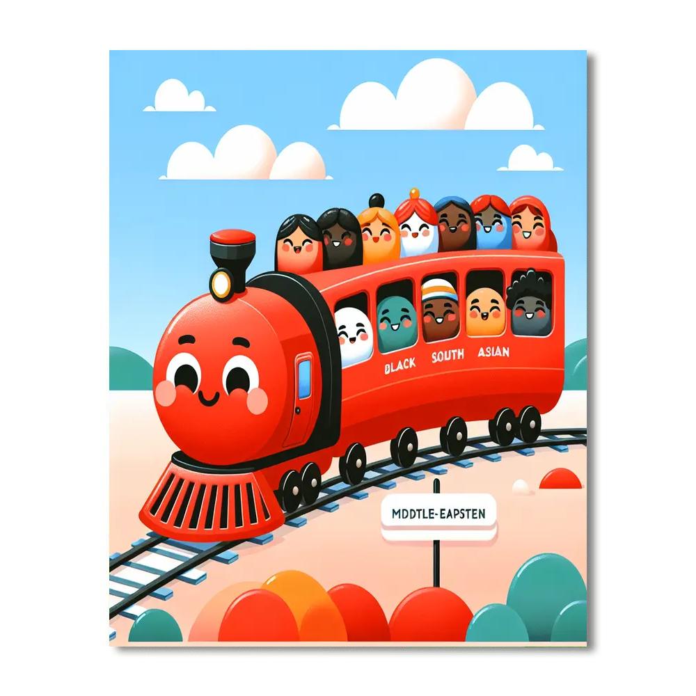 Charming Train Painting By Numbers Kit
