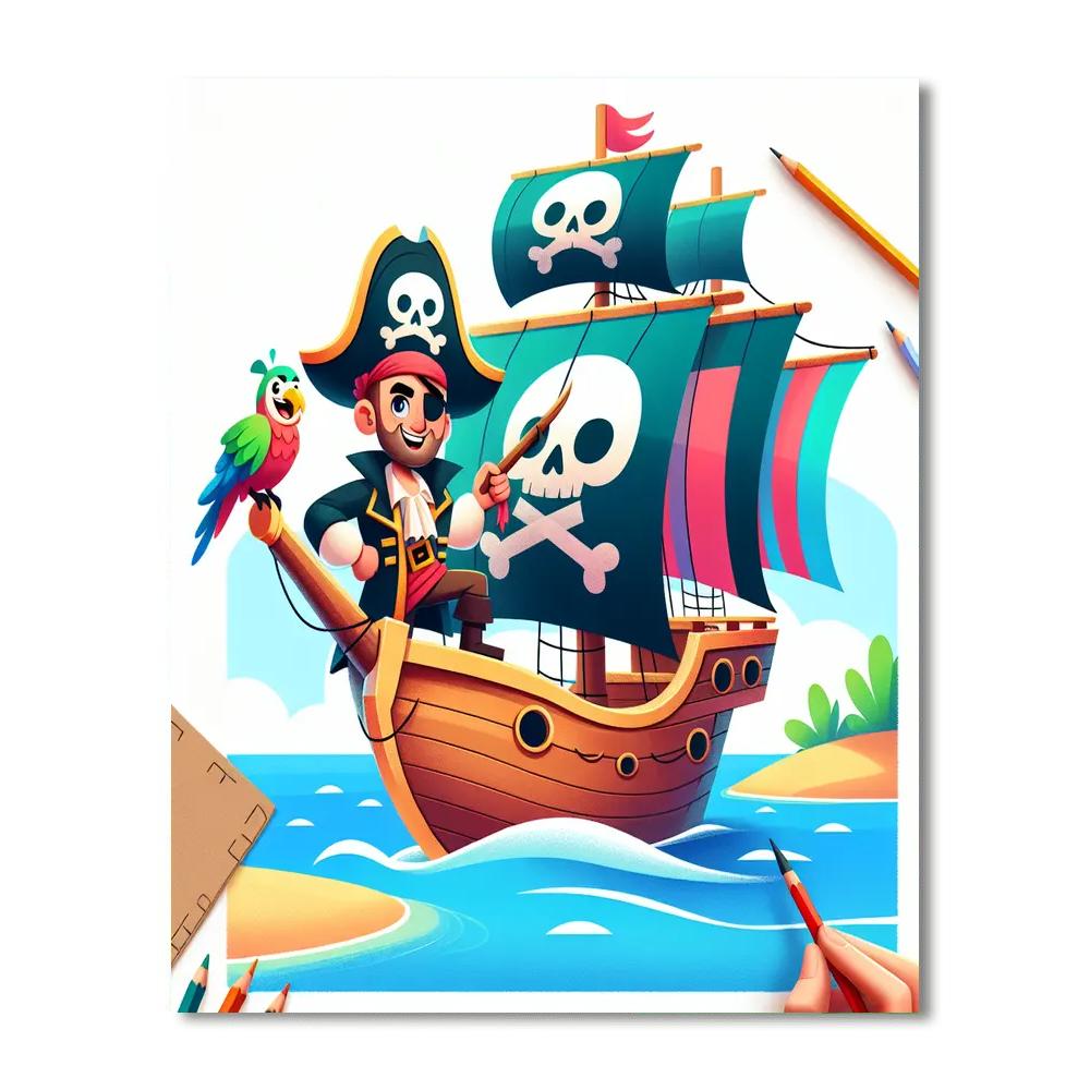 Sailing Pirates Adventure Painting Number Kit
