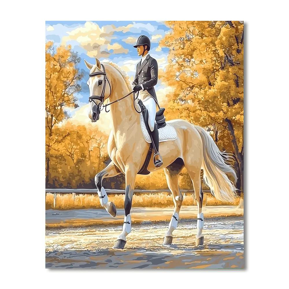 Stubbs Inspired Regal Equestrian Portrait  Paint By Numbers