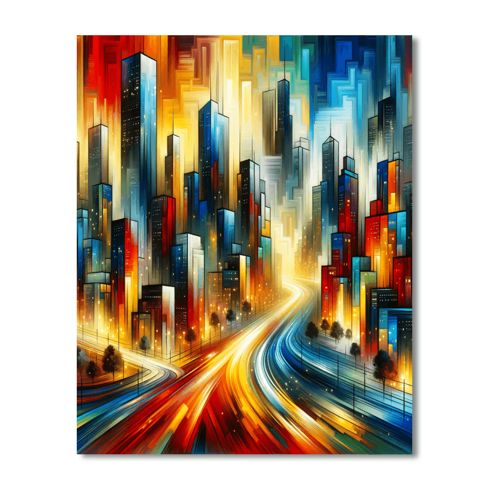 Abstract City Life DIY Paint By Numbers