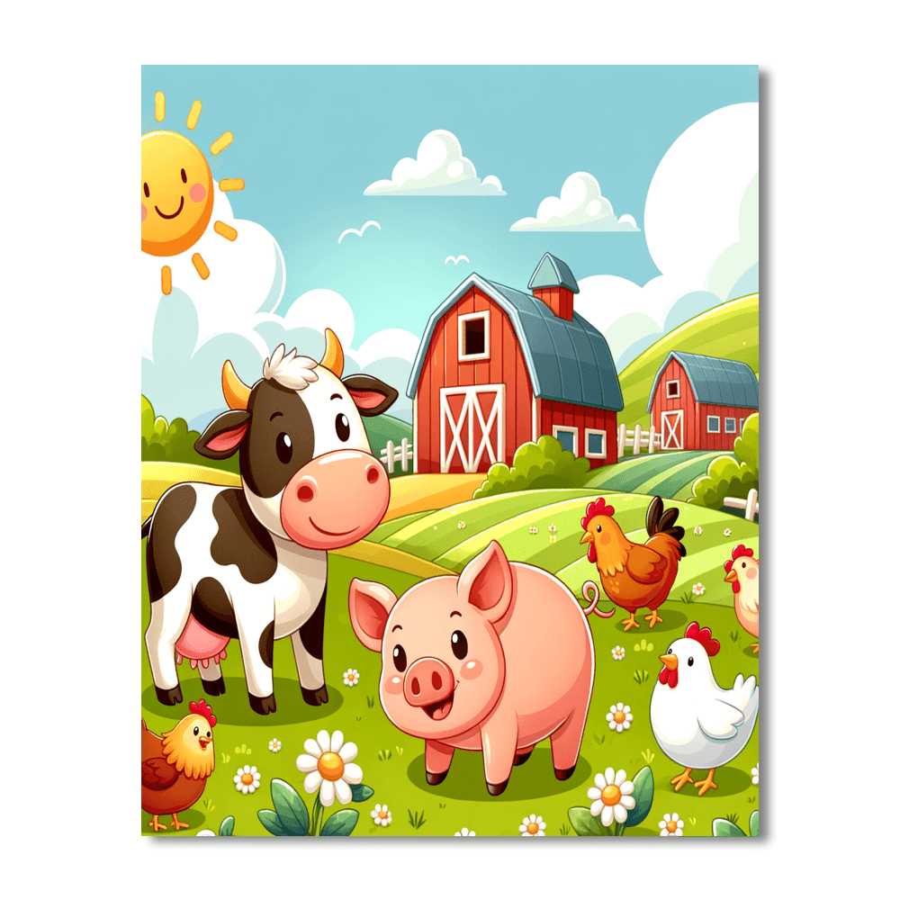 Funny Farmyard Friends DIY Paint By Numbers