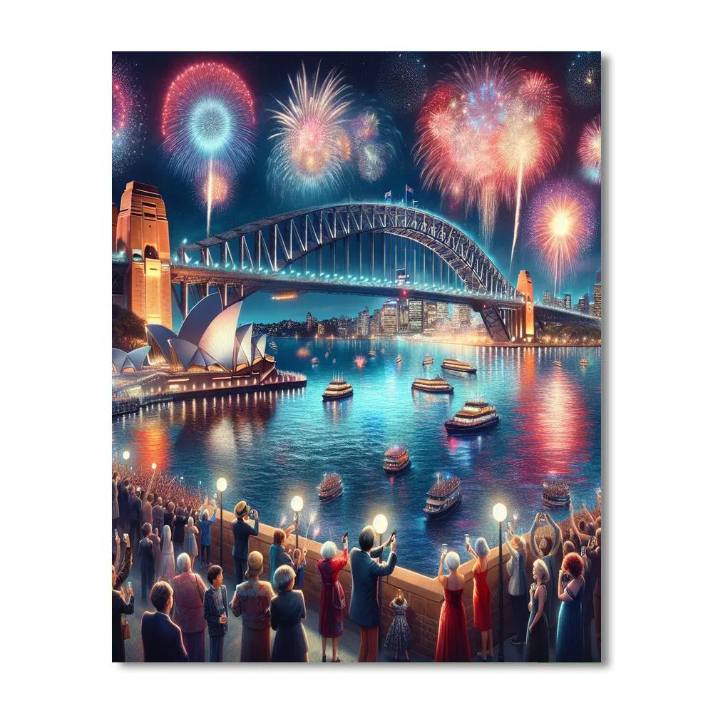 New Year’s Eve Fireworks - Australia Number Painting