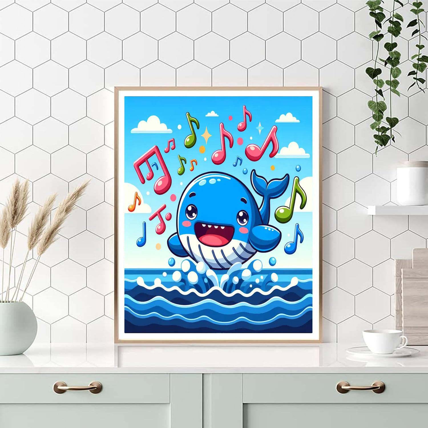 Whale's Splashing Ocean Concert Paint By Numbers Kits