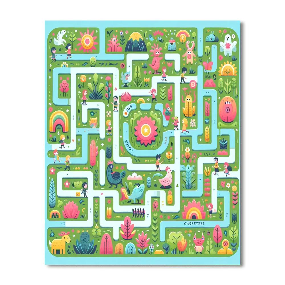 Magical Garden Maze Numbered Painting Kits