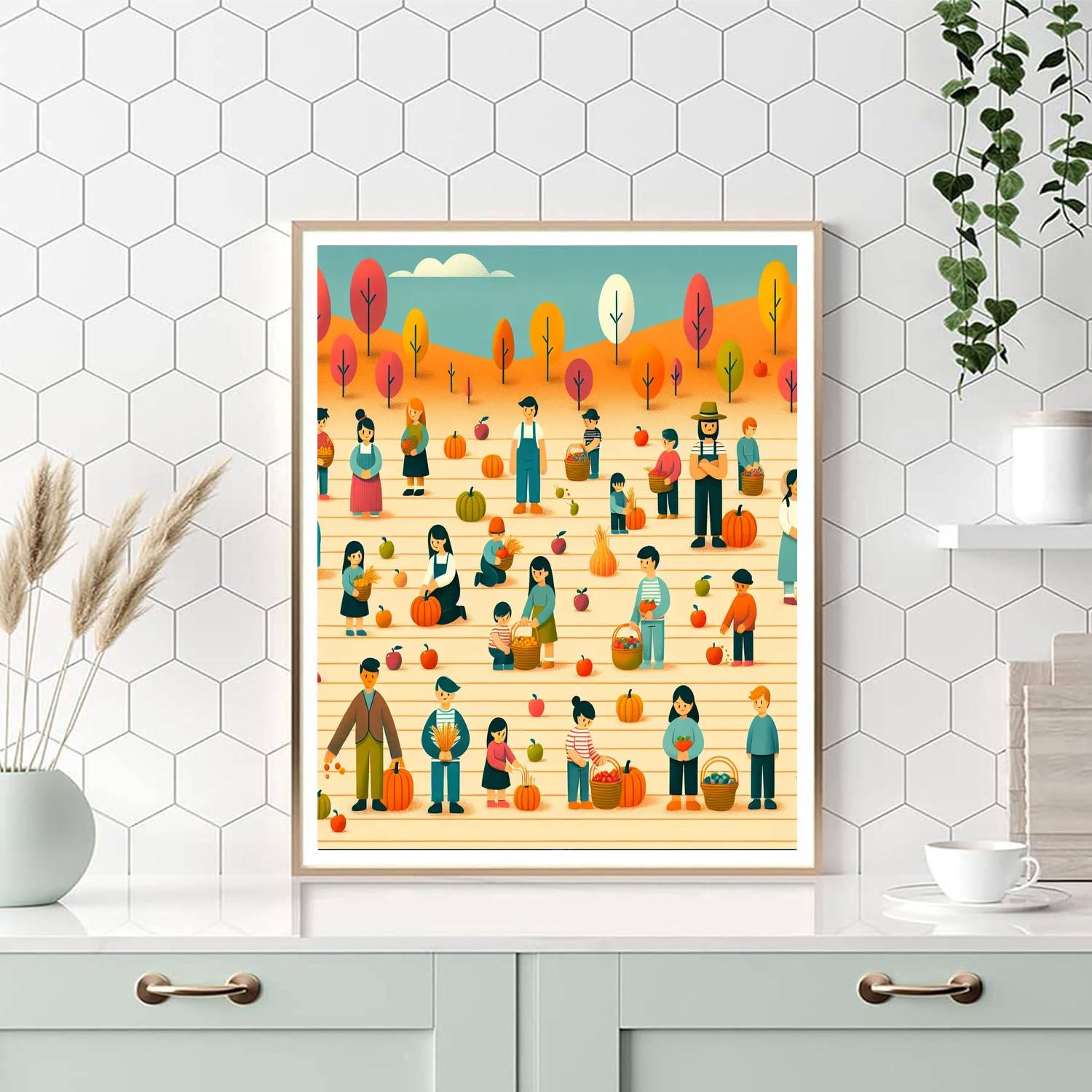 Happy Harvest Gathering Paint By Numbers Art