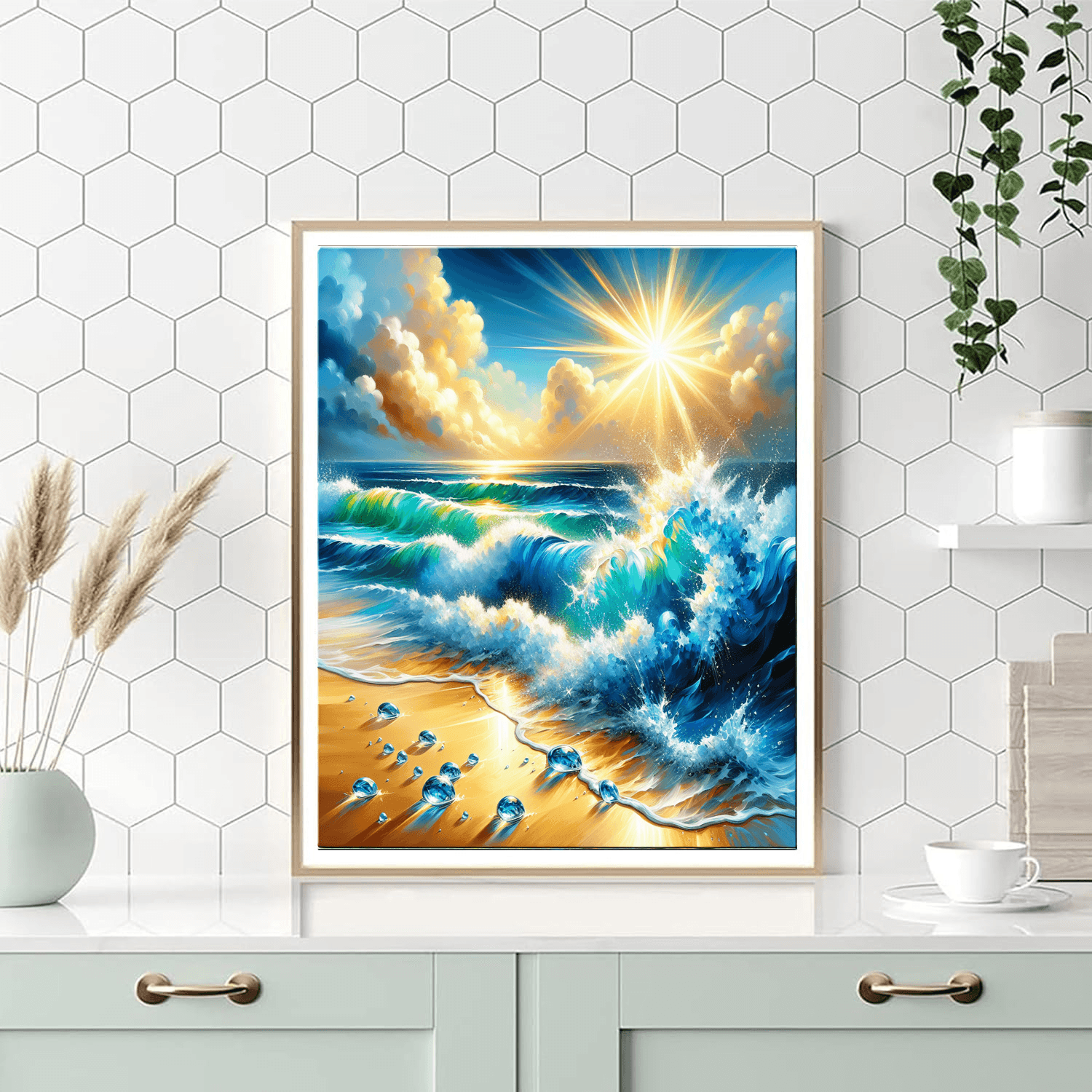 Radiant Ocean Waves DIY Paint By Numbers