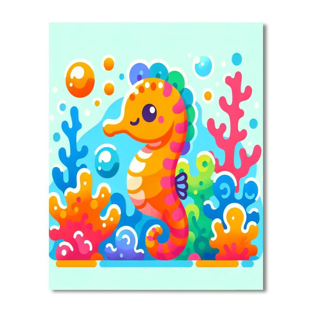 Sweet Seahorse Paint By Color