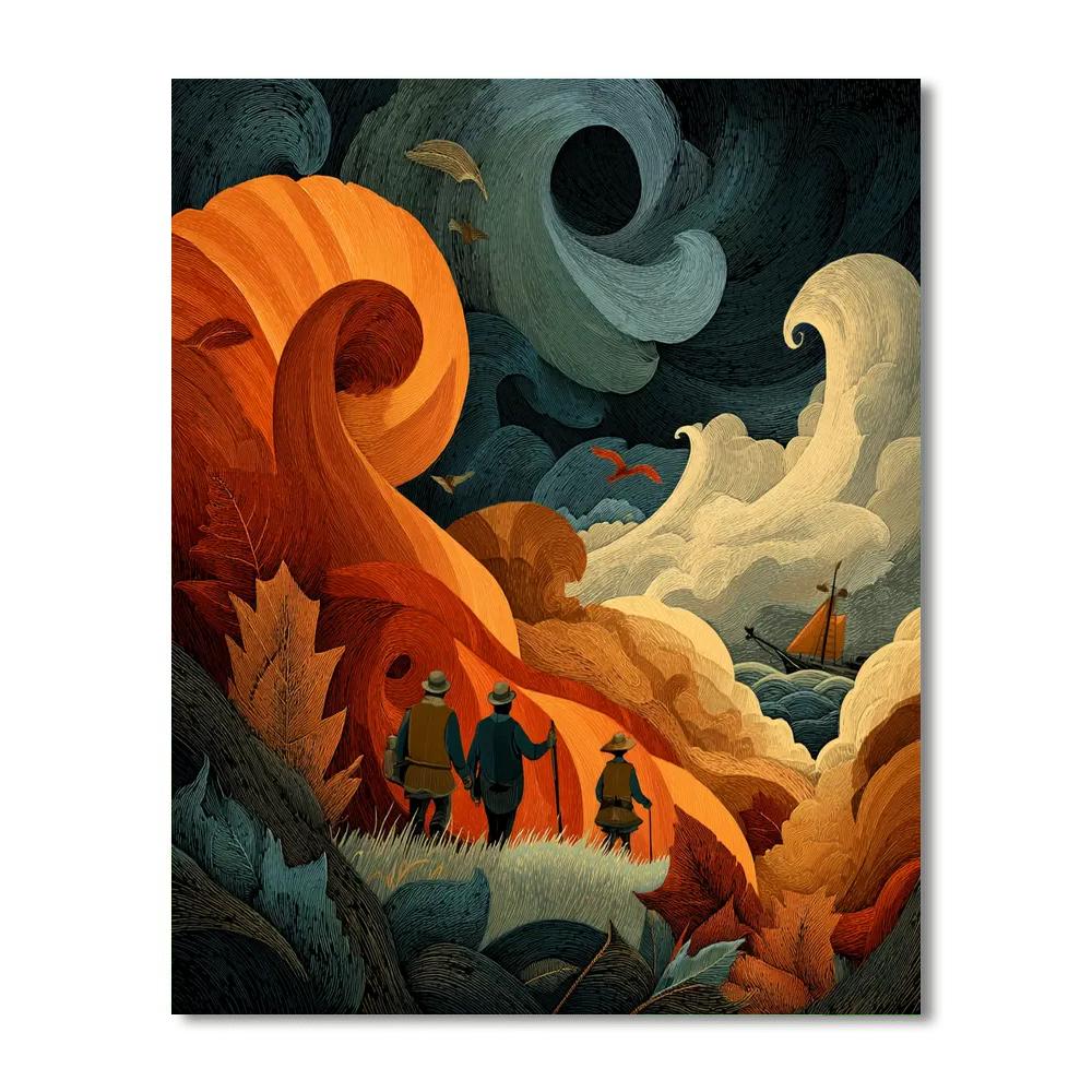 Mother's Autumn Embrace Numbered Painting Kits