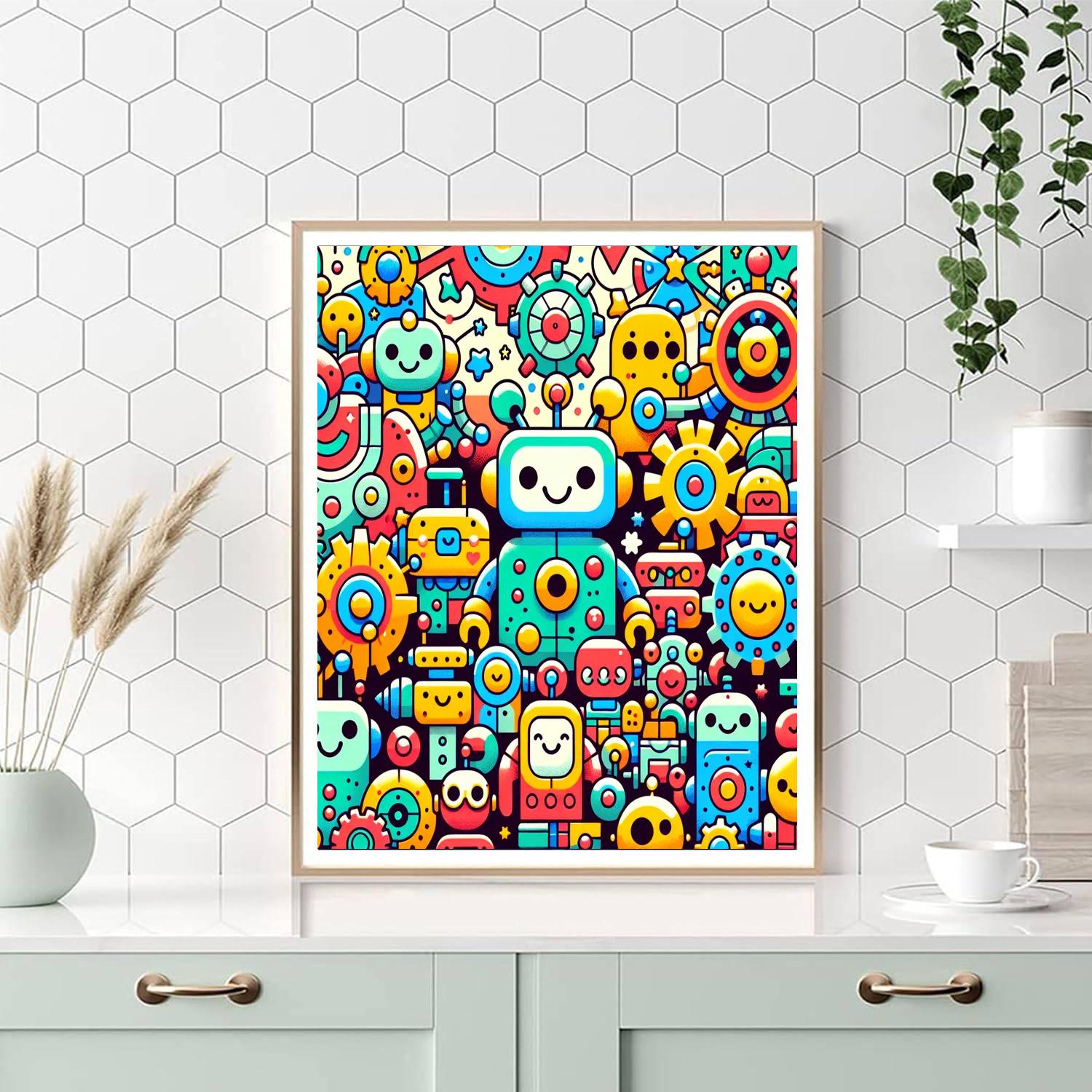 Fun With Friendly Robots Paint By Number